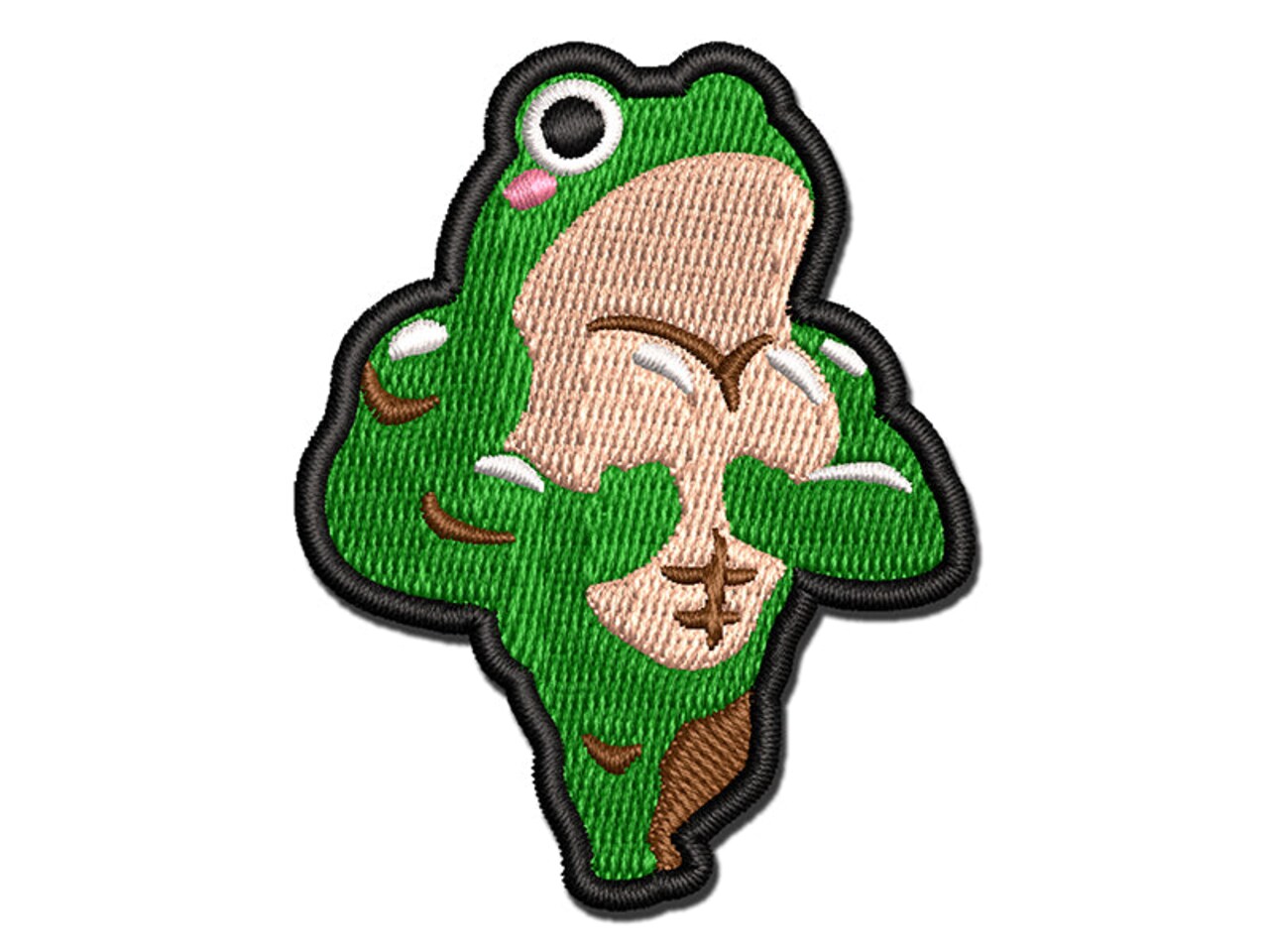 Pocket Frog Buff Muscles Funny Multi-Color Embroidered Iron-On or Hook & Loop Patch Applique